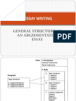General Argumentative Essay Structure