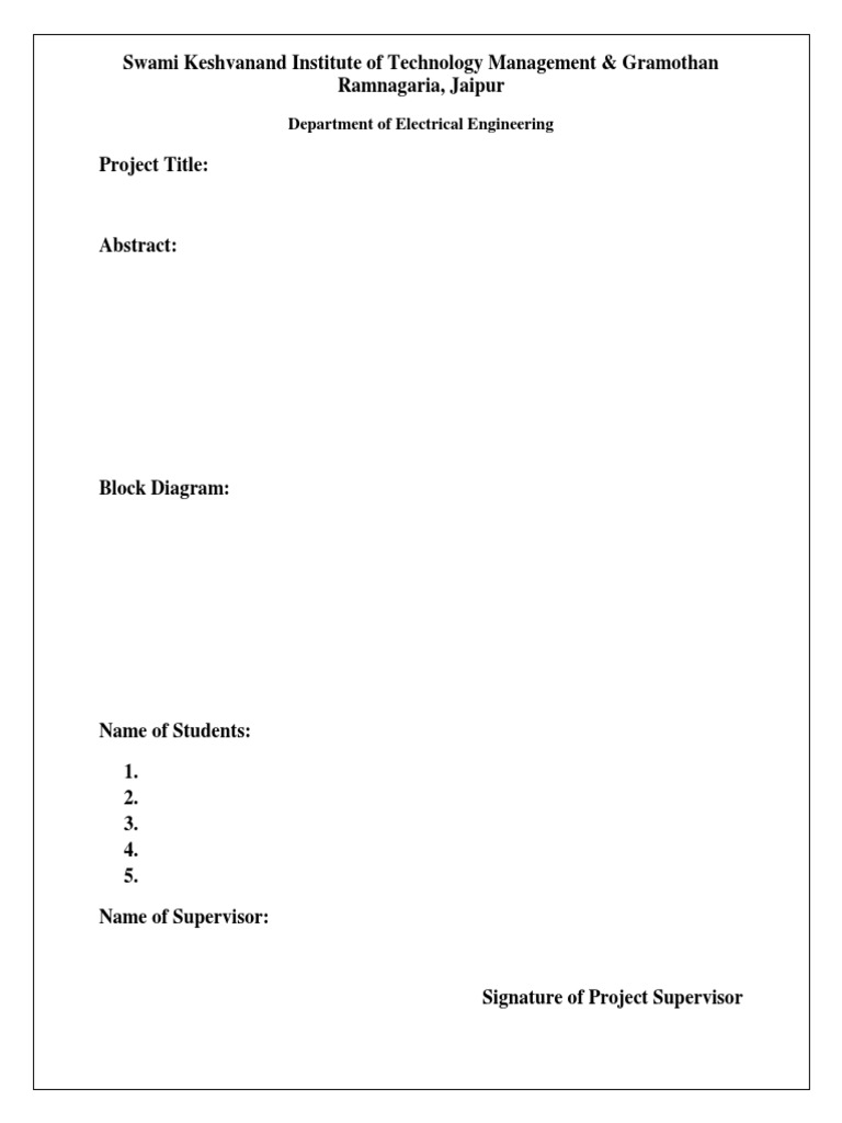 Swami Keshvanand Tech Management Project | PDF