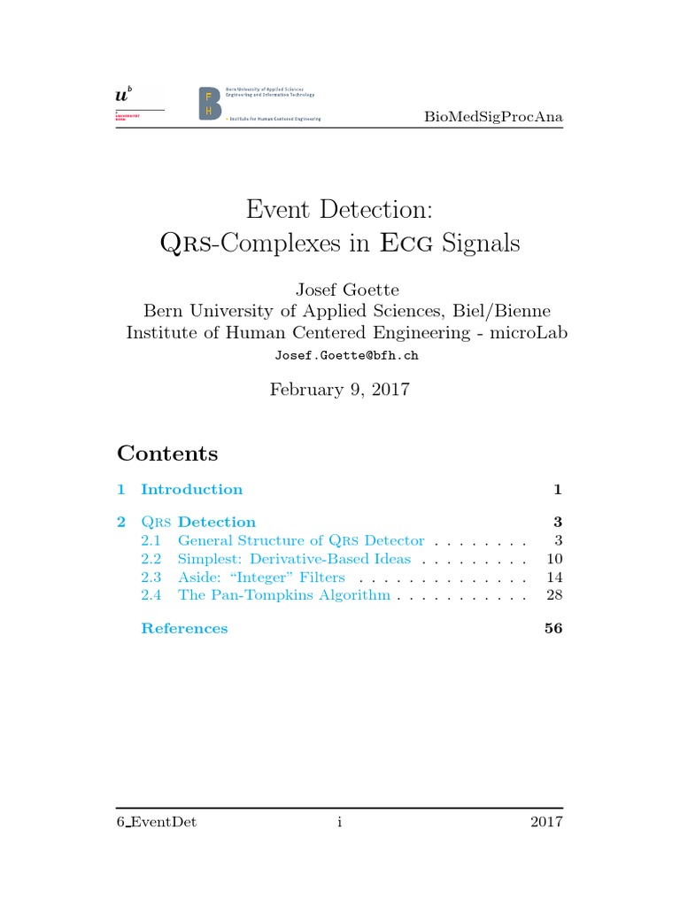 QRS Complex Detection in ECG Signals | PDF | Electrocardiography ...