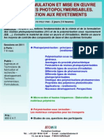 Formation Continue Chimie Des Resines Photopolymerisables 2011