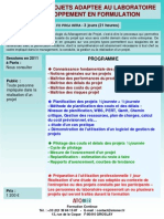 Formation Continue Gestion de Projets Au ire 2011