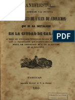 Manifiesto de Tenedores de Vales de La Abolición Caracas 1855