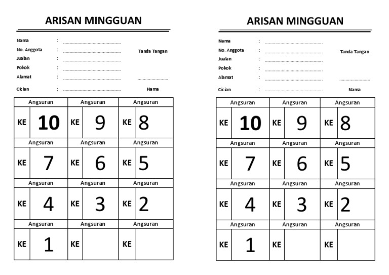 Arisan Mingguan Pdf