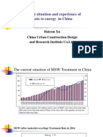 Current Situation and Experience of Waste To Energy in China