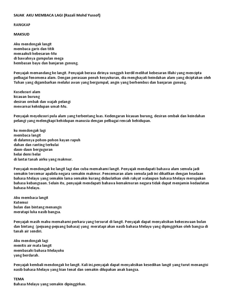 4 Sajak Aku Membaca Lagi Pdf
