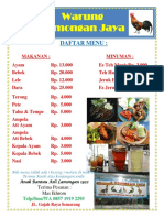 Warung Lamongan Jaya daftar menu makanan dan minuman