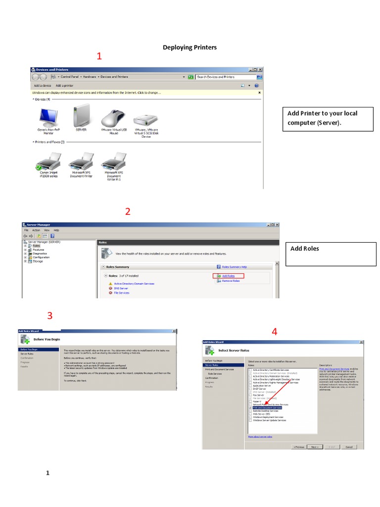 Add Printer To Your Local Computer (Server) . Deploying Printers PDF