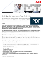Field Service Transformer Test Technician
