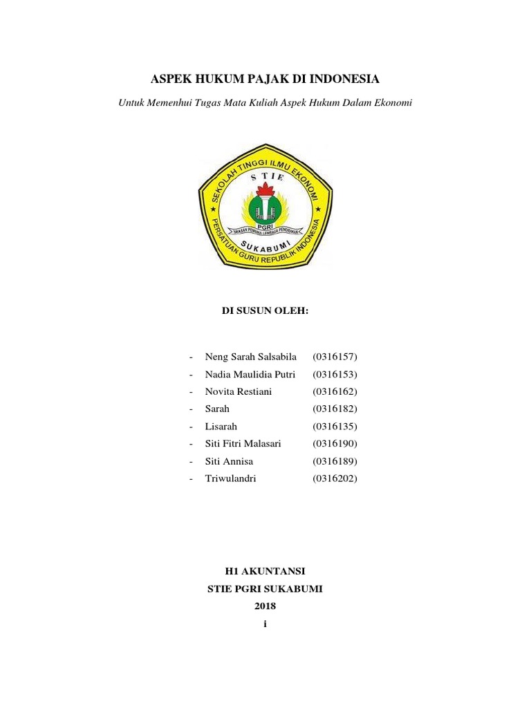 Makalah Aspek Hukum Pajak Indonesia