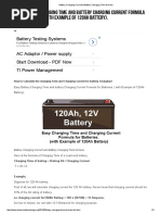 Battery Charging Current & Battery Charging Time Formula