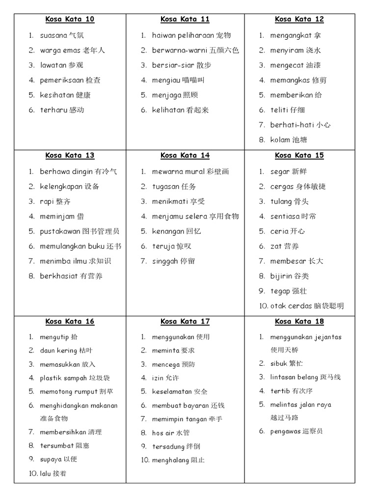 Kosa Kata 10 Pdf