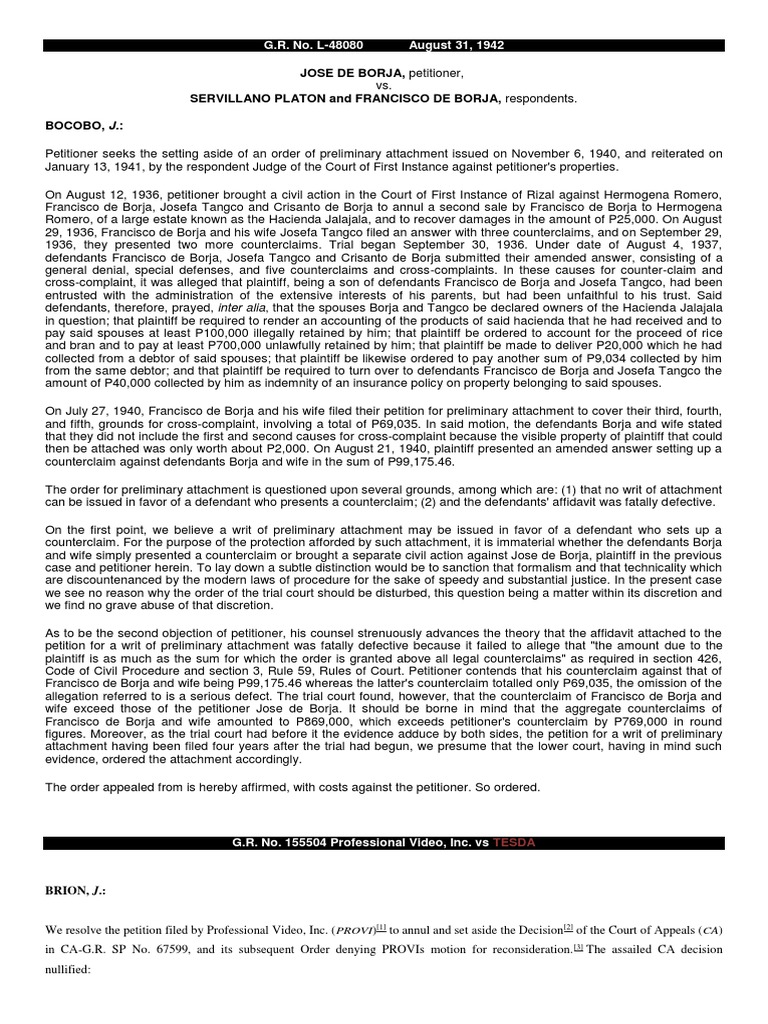 Prov Rem Cases PDF Judgment (Law) Complaint