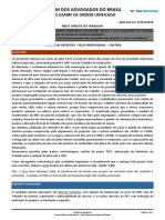 FGV 2018 Oab Exame de Ordem Unificado Xxiv Segunda Fase Direito Do Trabalho Gabarito PDF