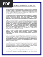El Pensamiento Filosófico en Bolivia