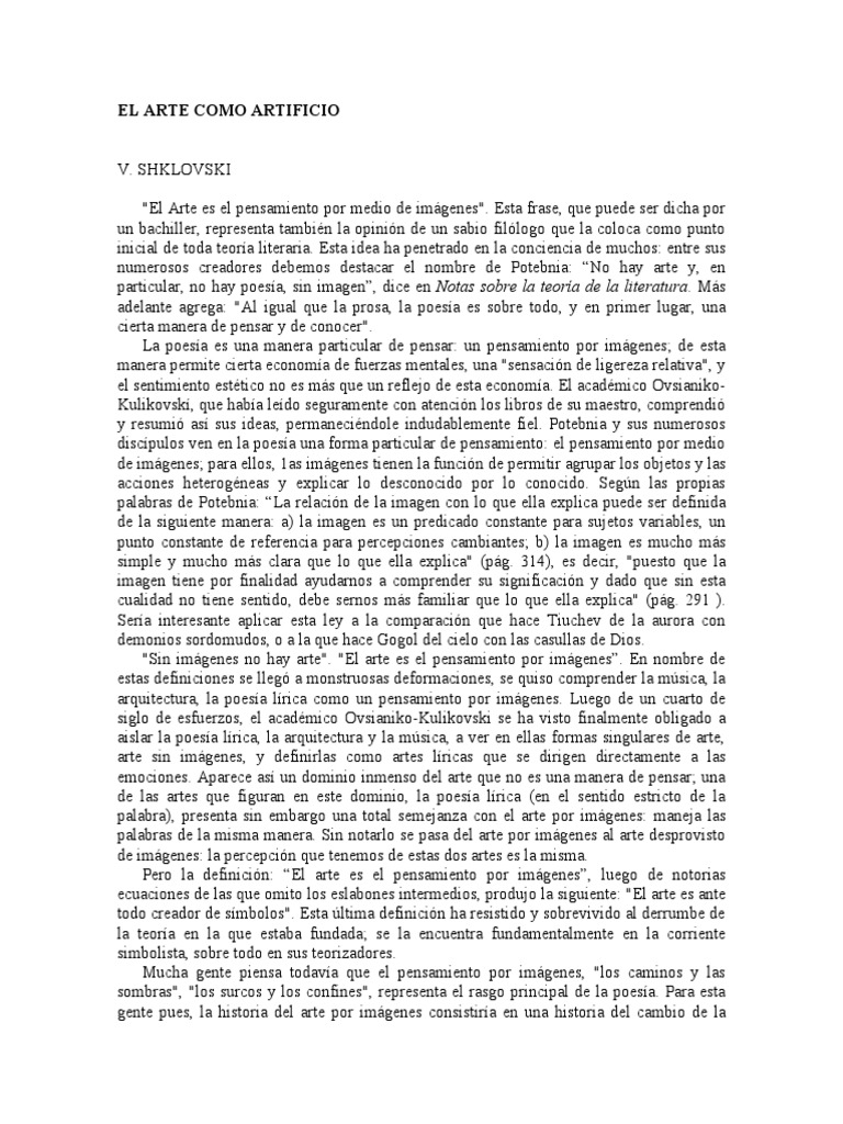 El Arte Como Artificio PDF | PDF