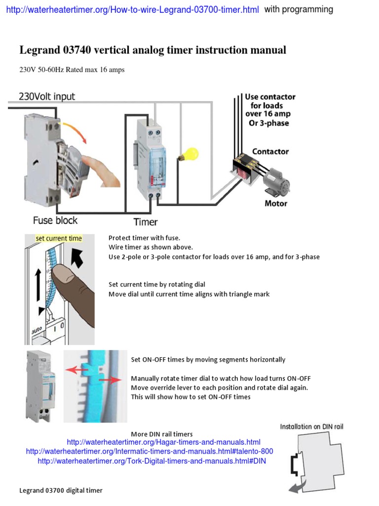 Legrand 03740 Timer Instruction Manual