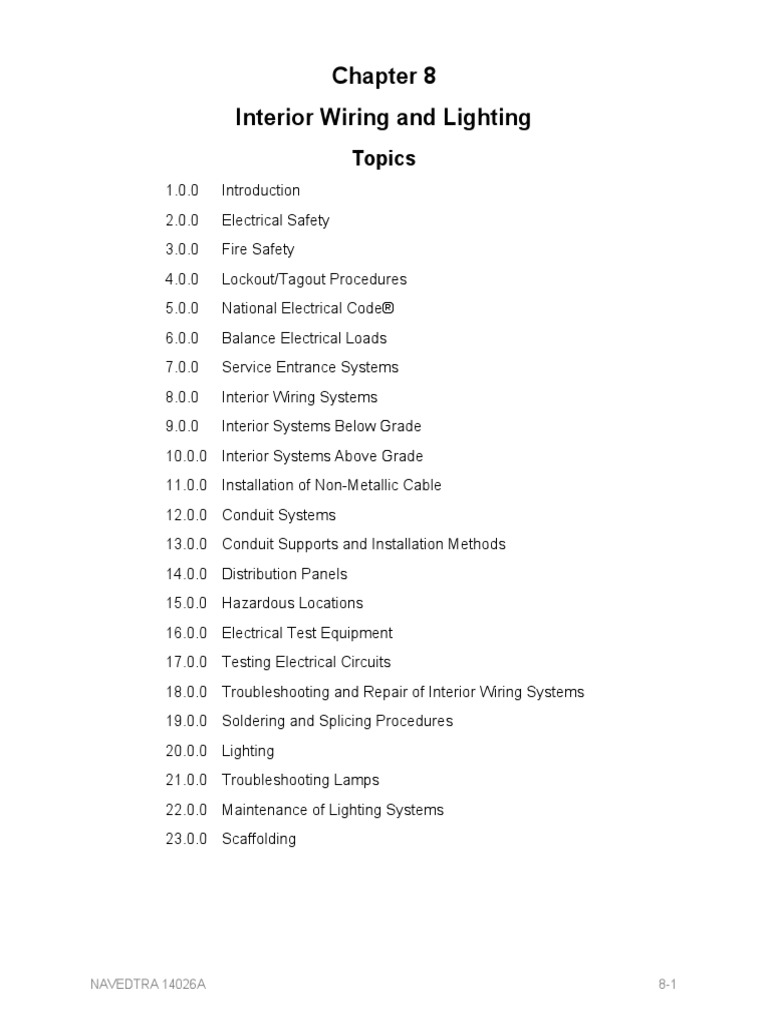 Interior Wiring and Lighting: Topics | PDF | Electrical Wiring ...