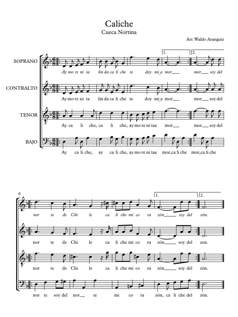 Caliche (Partitura Coro) - Partitura Completa | PDF