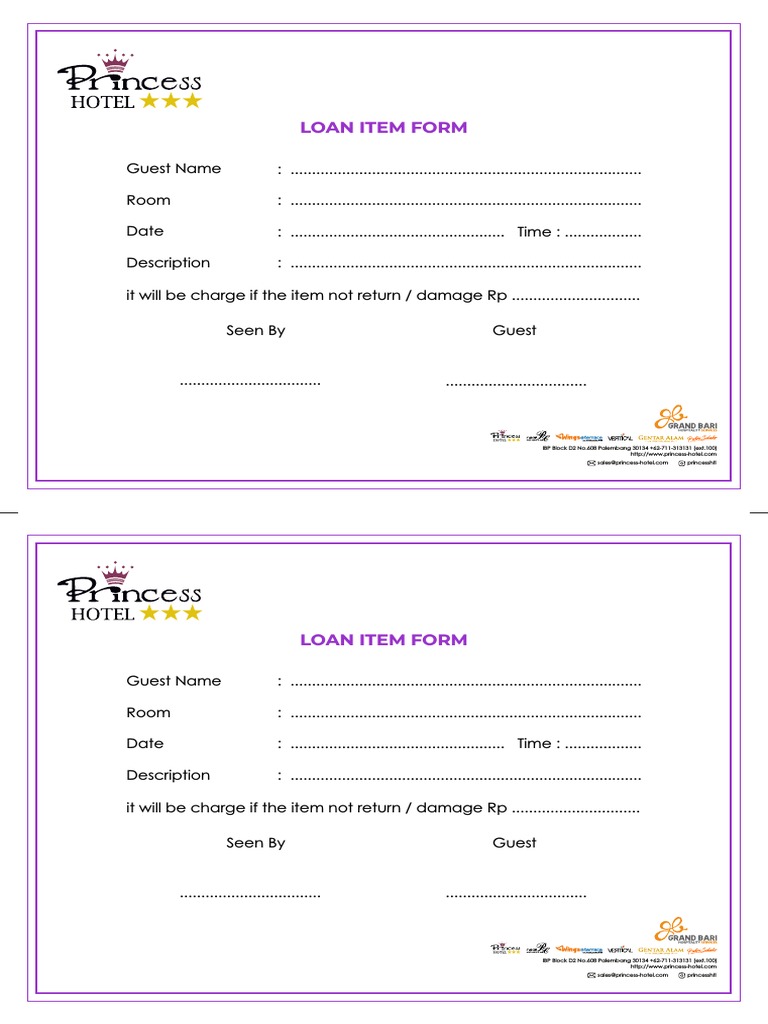 Guest Loan Item Form | PDF
