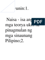 Teorya Sa Pinagmulan NG Sinaunang Pilipino