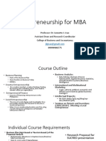 Entrepreneurship For MBA