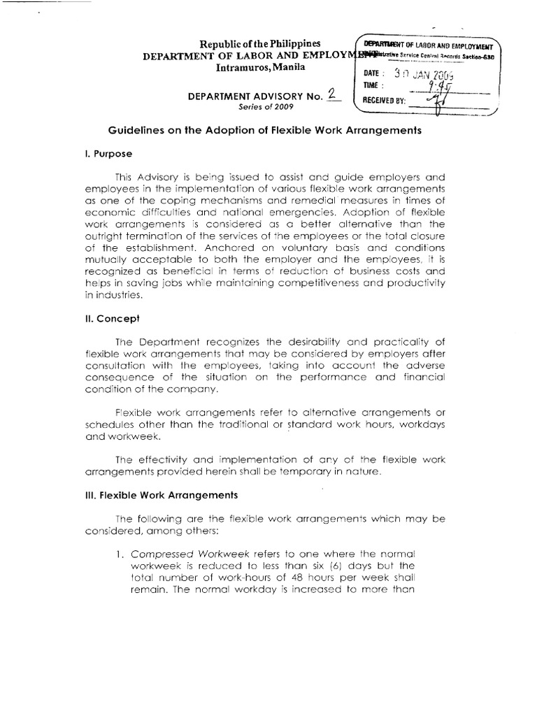 dept-advisory-no-2-of-2009-guidelines-on-the-adoption-of-flexible