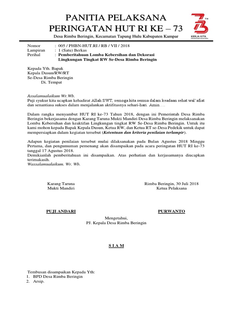 7300 Koleksi Contoh Undangan Syukuran Hut Ri Ke 73 Gratis Terbaik