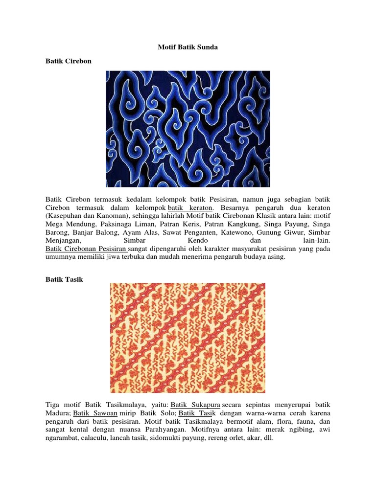 Motif Batik daerah