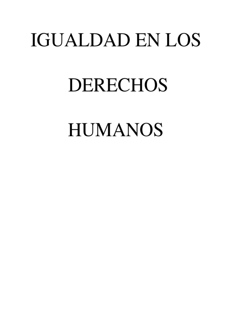 Igualdad en Derechos Humanos en México | PDF | Derechos humanos ...