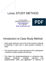 Case Study Method: Dr. Rana Singh MBA (Gold Medalist), Ph. D. 98 11 828 987