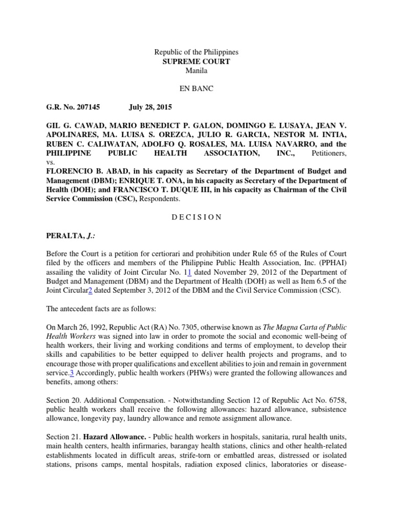 Cawad et al v dbm et al g r no 207145 28 july 2015 pdf