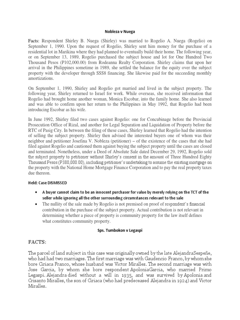 Nobleza V Nuega PDF Inheritance Community Property