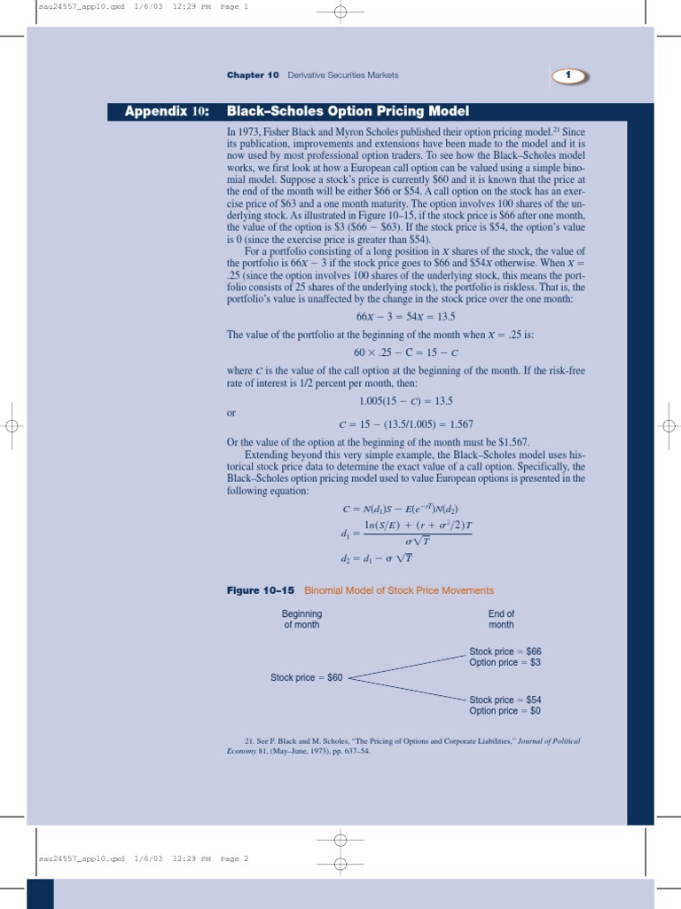 Black-Scholes Option Pricing Model | PDF | Black–Scholes Model | Option ...
