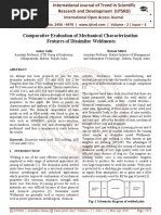 Comparative Evaluation of Mechanical Characterization Features of Dissimilar Weldments