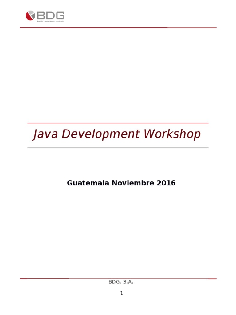 Workshop Java 2016 | PDF | Java (lenguaje de programación) | Jabón