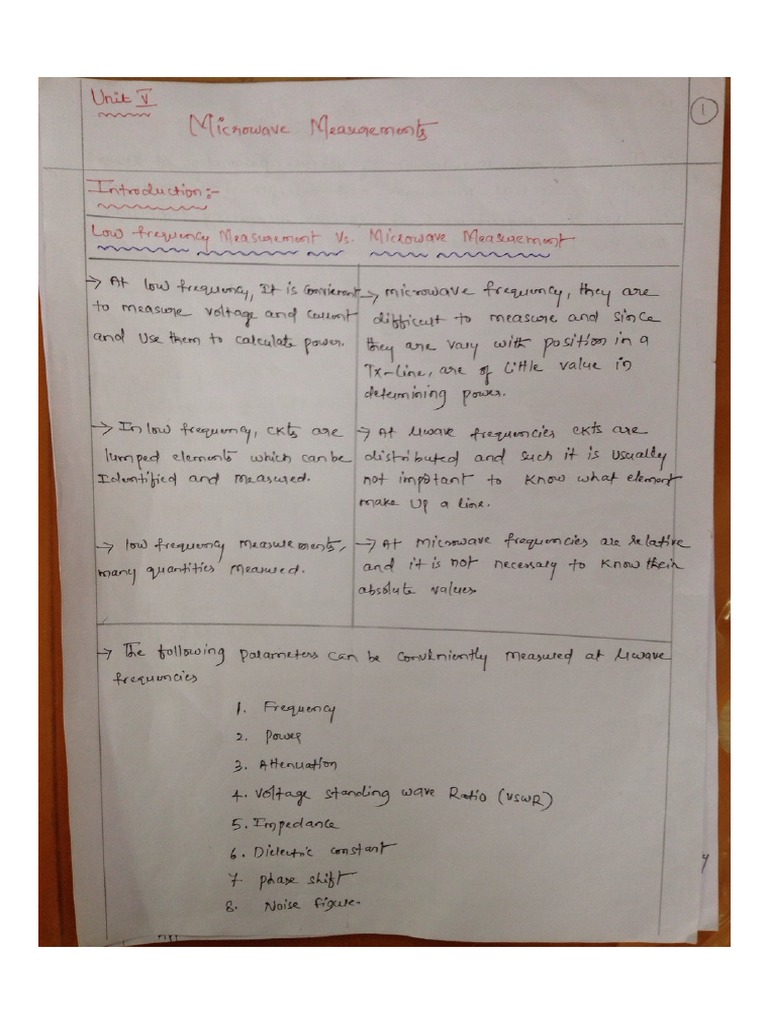 Microwave Measurement Notes | PDF