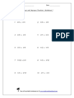 Topic: Multiplying Proper and Improper Fractions-Worksheet 1