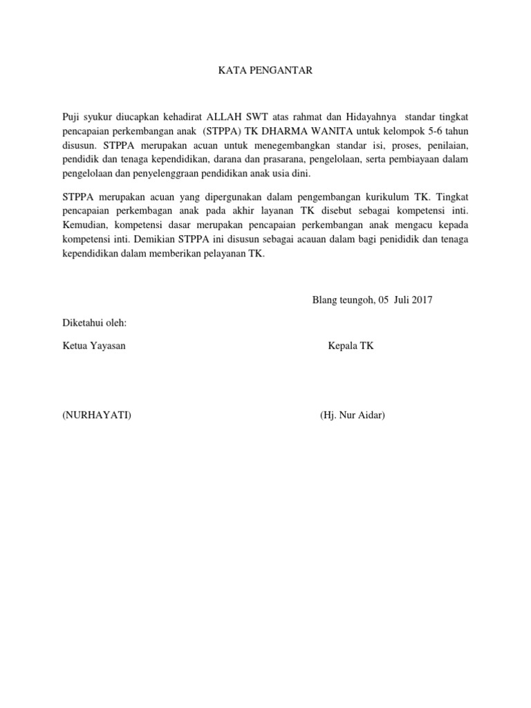 Kata Pengantar Stppa 5 6 Docx