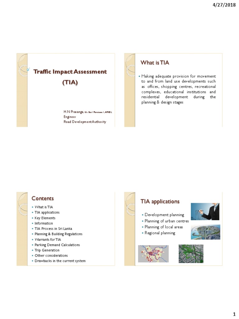 Traffic Impact Assessment in Sri Lanka | PDF | Traffic | Parking