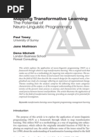 Download Mapping Transformative Learning The Potential of Neuro-Linguistic Programming by Markoff Chaney SN38563592 doc pdf