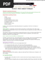 Ratio Analysis Techinque