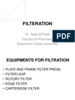 Filteration: Dr. Tejas B Patel Faculty of Pharmacy Dharmsinh Desai University