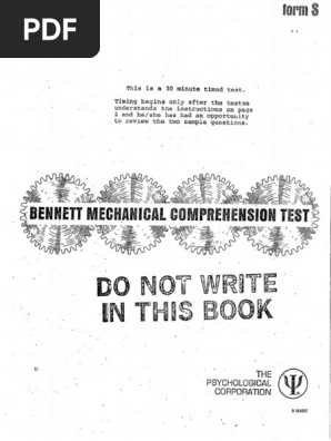 Bennett Mechanical Comprehension Test 3 PDF | PDF