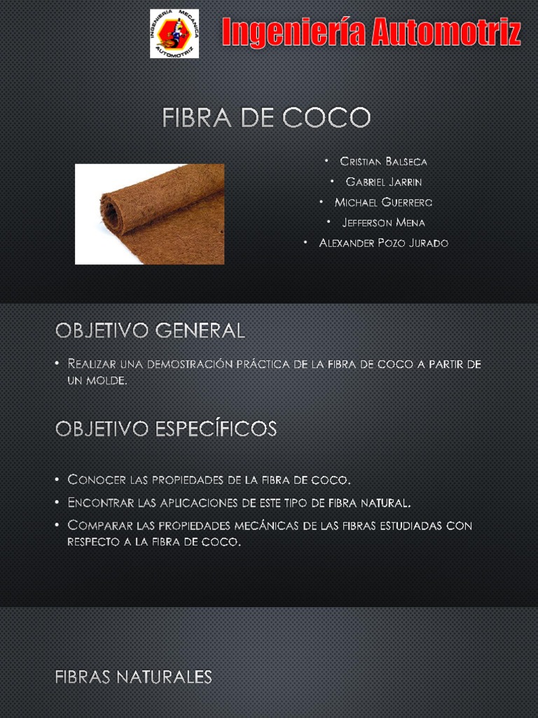 Fibra de Coco | PDF | Cáñamo | Algodón