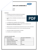 Clarifications List: Annexure A: Client: Doc No.: Ssis/ Doc/ Anxa-Prop62A Rev0 SSIS Offer No.: SSIS-17-18-PROP-62A REV0