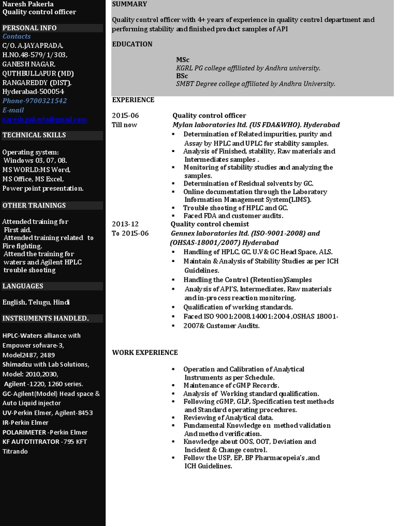 Working Standard Qualification Overview | PDF | High Performance Liquid ...