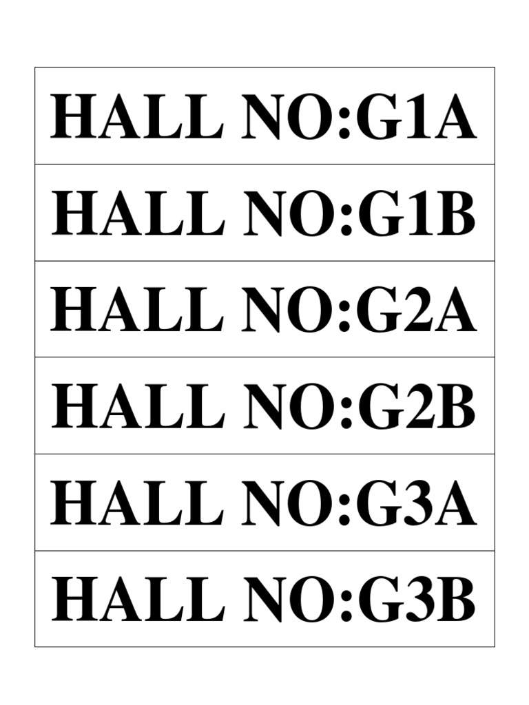 Comprehensive Hall Number List | PDF | Home & Garden