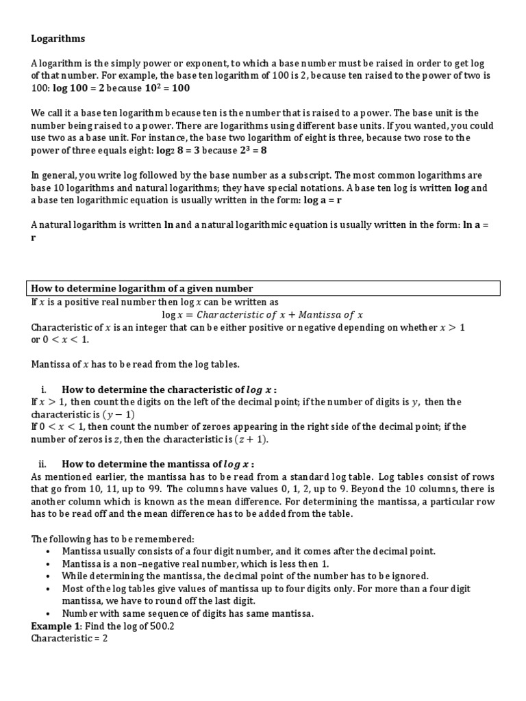 Logarithm Logarithm Exponentiation