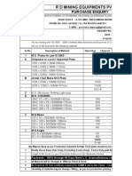 R D Mining Equipments Pvt. LTD.: Purchase Enquiry