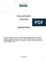 SESC-DF Processo Seletivo Edital 003 2018 Atualizado